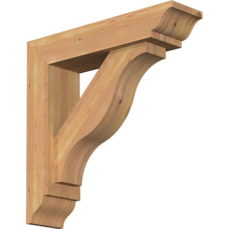 Ekena Millwork Funston Traditional Smooth Bracket w/ Offset Brace, Western Red Cedar, 5 1/2"W x 22"D x 22"H BKT0604X22X22FST01SWR